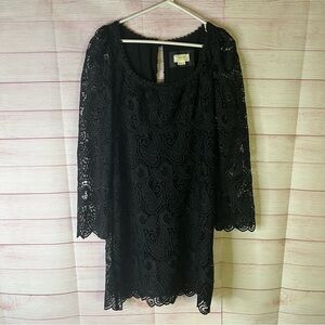 Maeve by Anthropologie Black Lace‎ Embroidered Dress Size 4